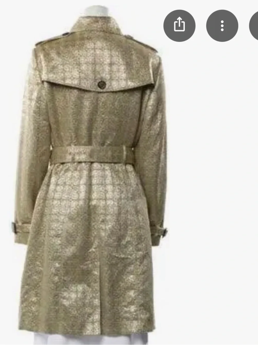 Burberry Women’s Light Beige Plaid Trench Coat - Picture 4 of 8